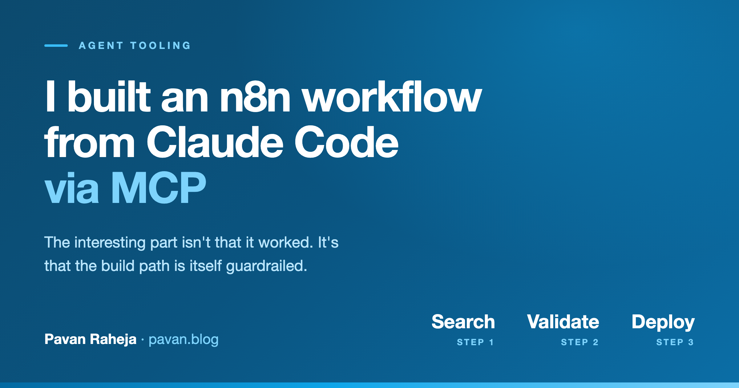 I Built an n8n Workflow from Claude Code, via MCP